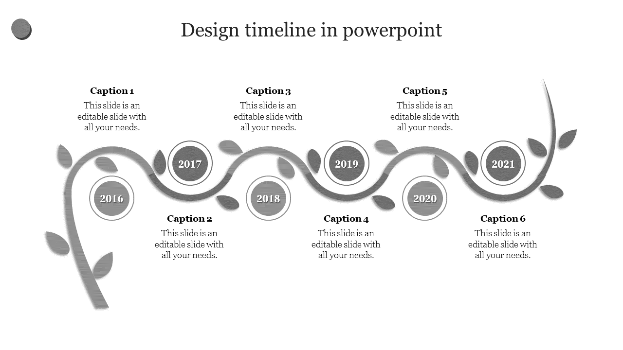 design timeline in powerpoint-gray